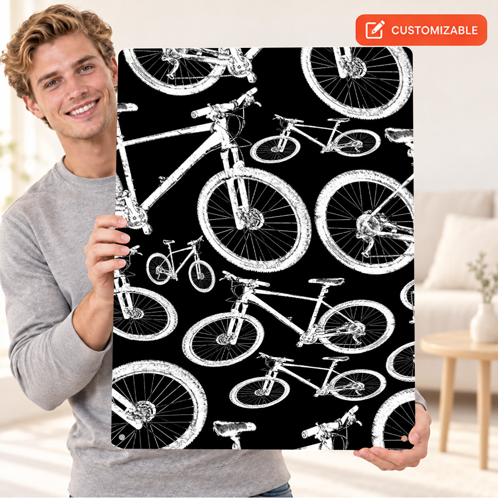 Mountain Biking Europe - ملصق ألومنيوم بتصميم جرافيك لدراجة جبلية،